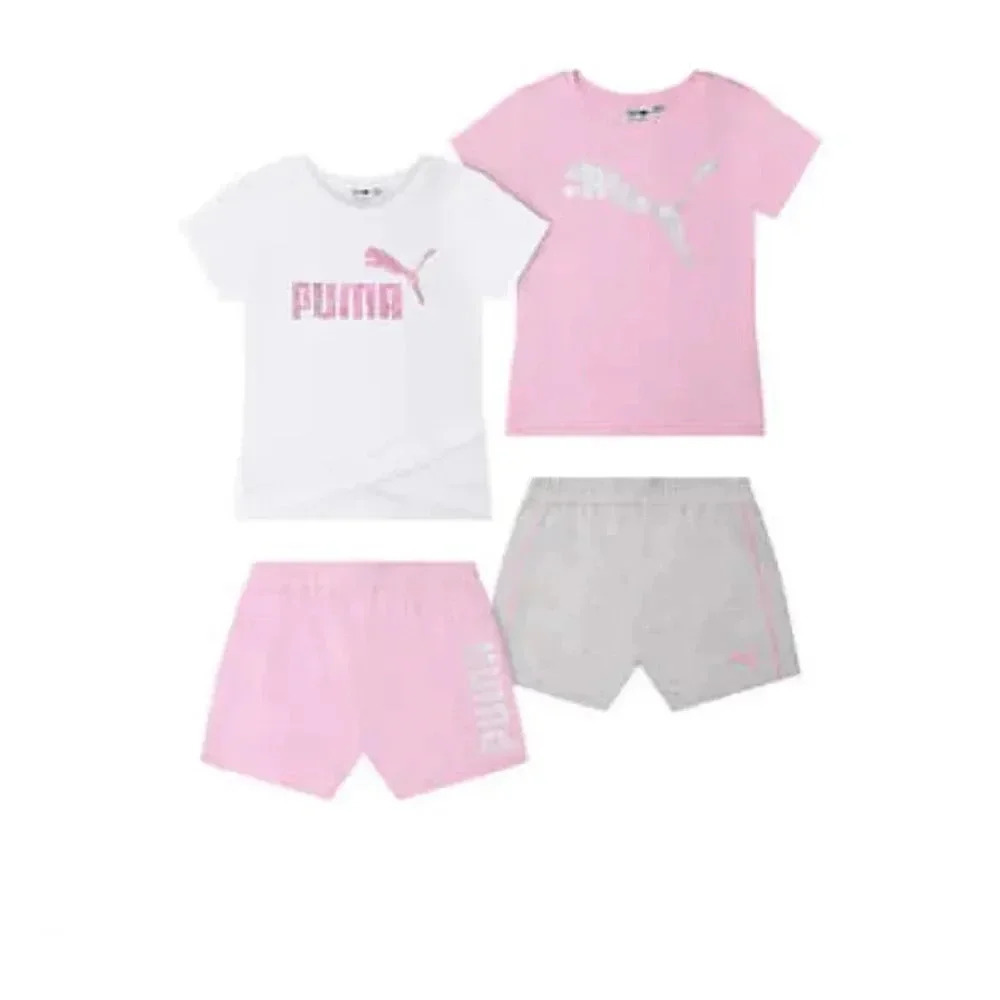 PUMA Youth 4-piece Set, Pink XXS 3/4 Small 7/8